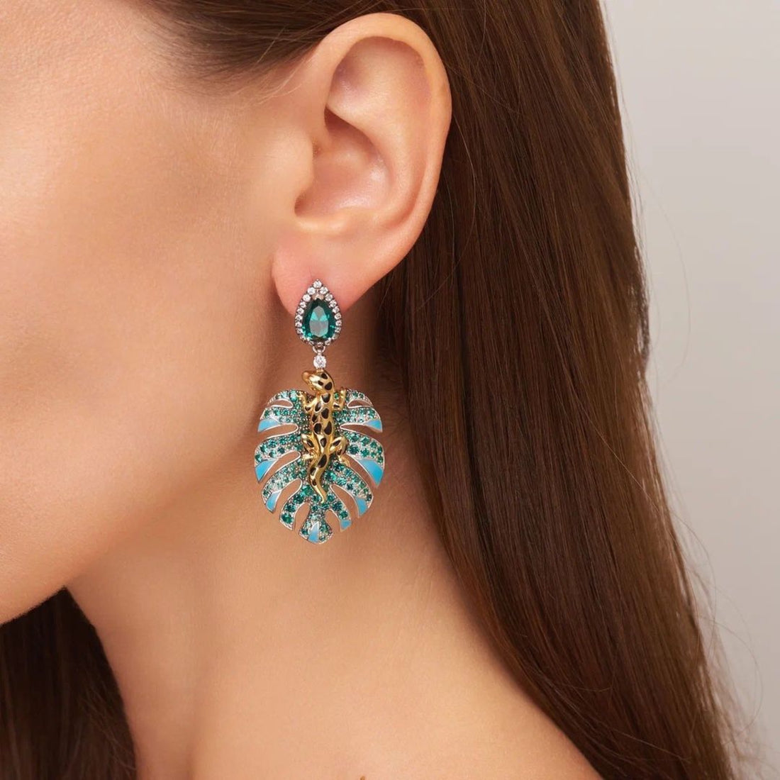 Gecko Leaf Earrings