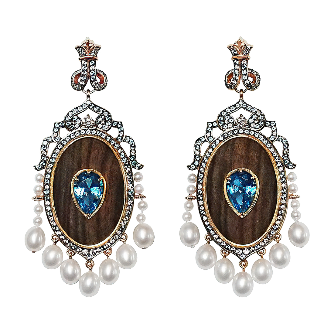 Wooden Pearl Earrings