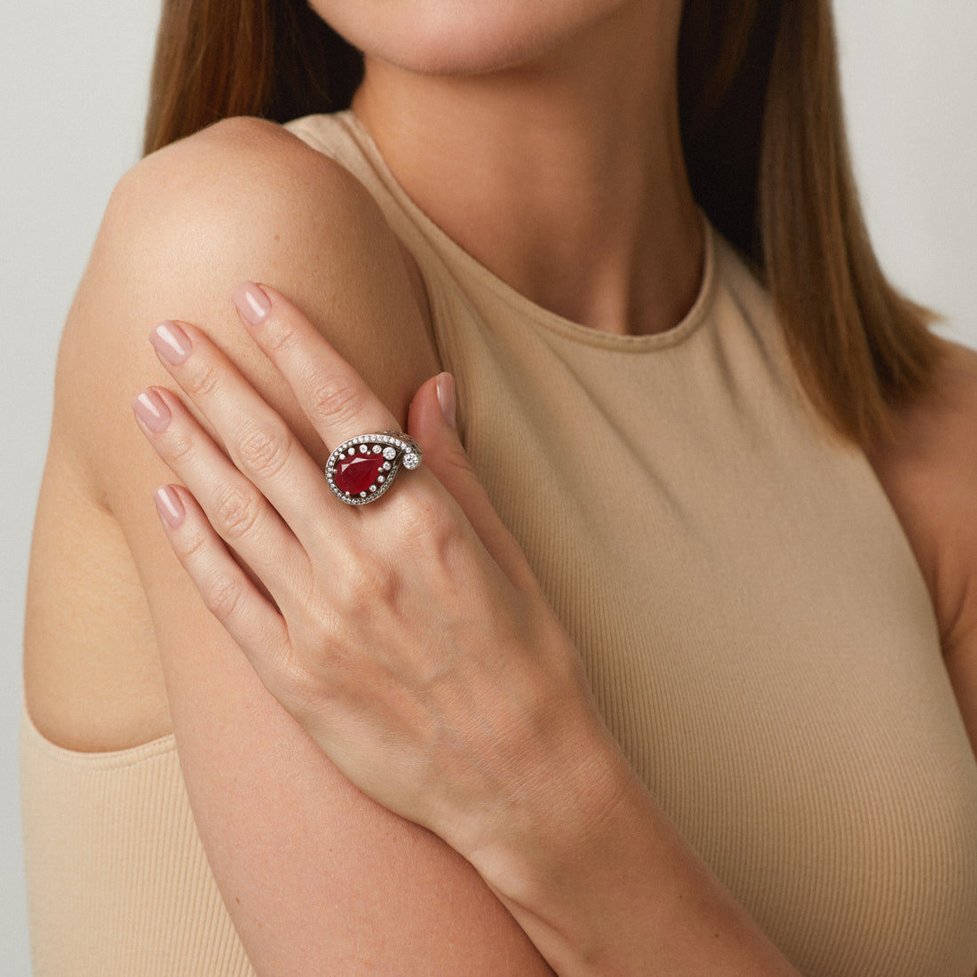 Ruby Drop Ring