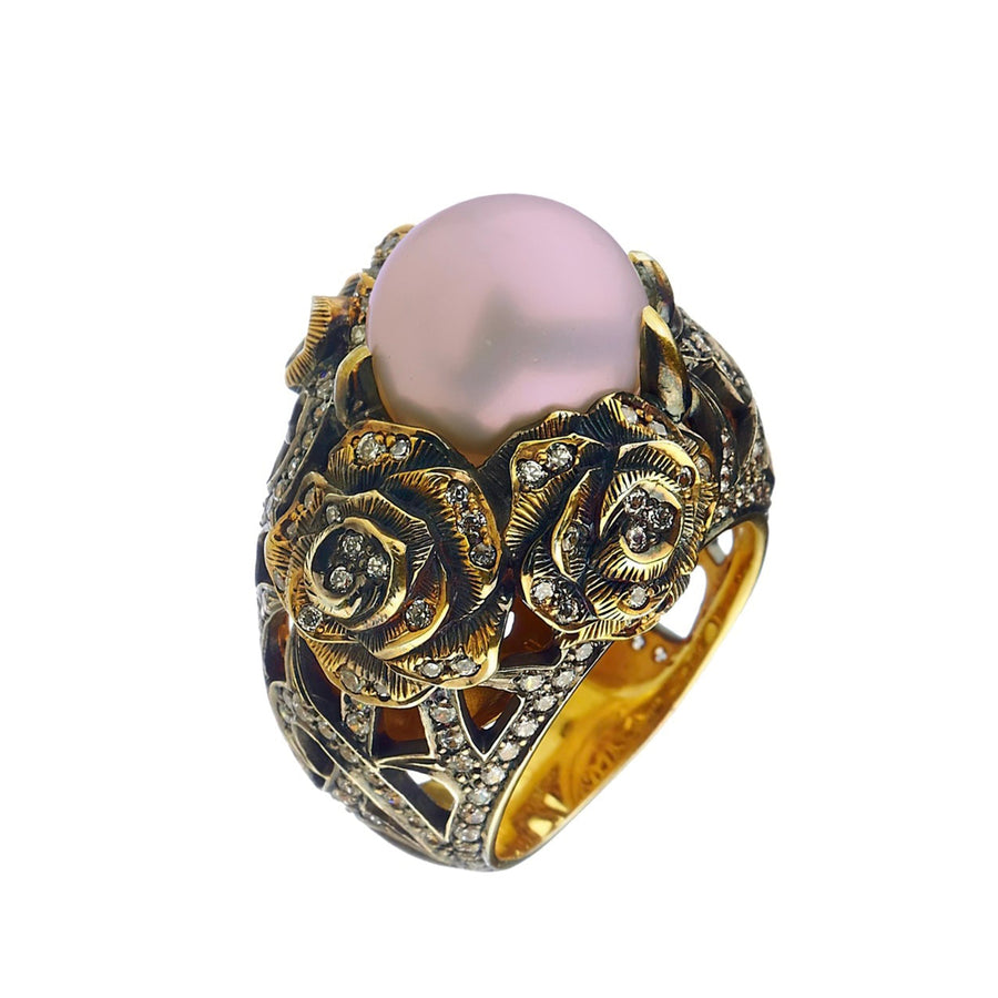 Pearl and Roses Ring