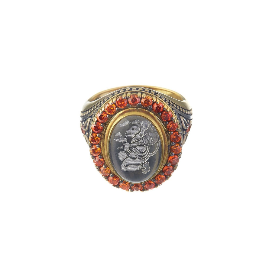 Handmade Hanuman Emerald Ring – Hirapanna Jewellers
